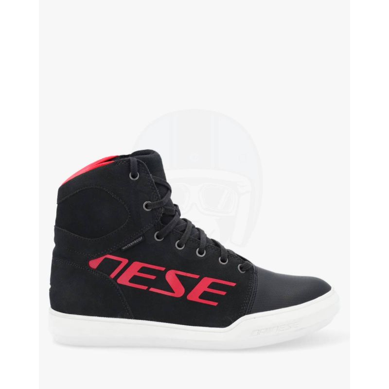 Dainese York D-WP Shoes Dark Carbon/Red 08D - Worldwide 