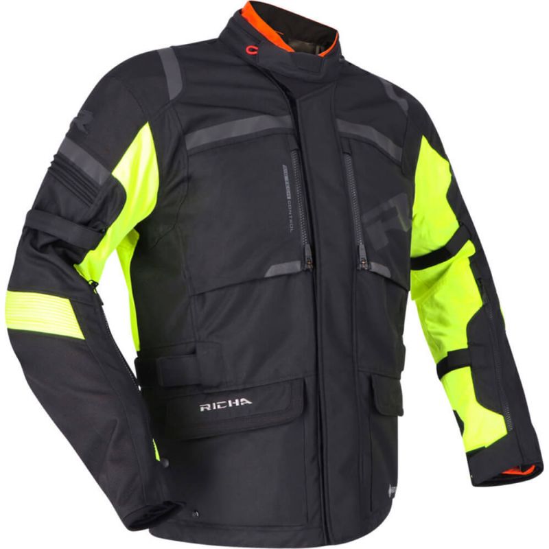 Richa Brutus Gore-Tex Jacket Black/Fluo Yellow 650 - Worldwide Shipping!