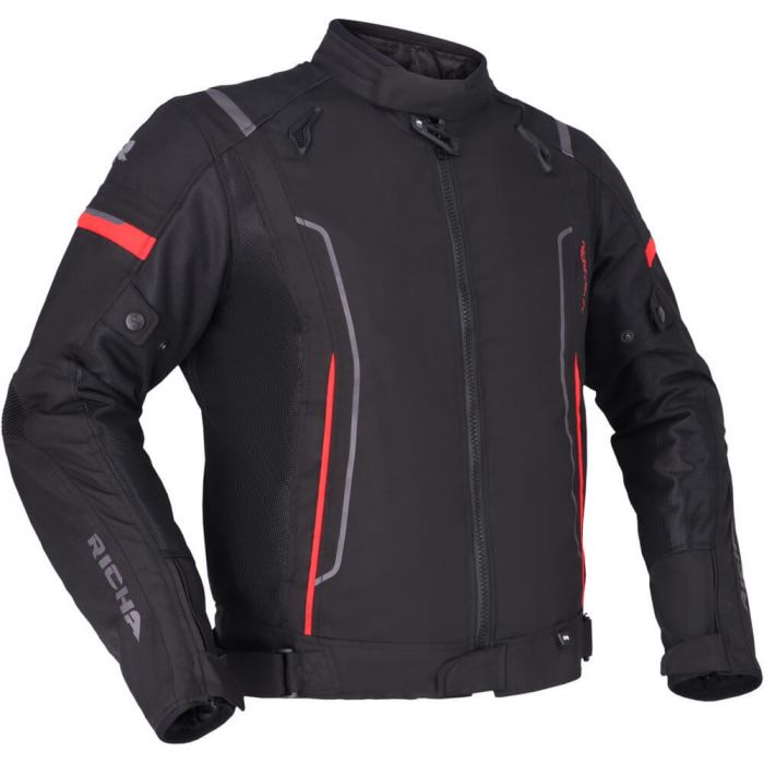 Richa Airstream 3 Jacket Black/Red 400 - Worldwide Shipping!