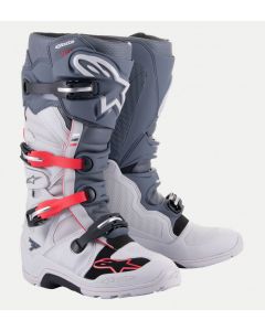 Alpinestars Tech 7 Enduro Boots Light Gray/Dark Gray/Bright Red 9204