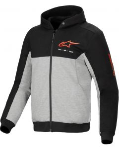 Alpinestars Chrome V2 Sport Hoodie Black Gray Heather Red Fluo 1473